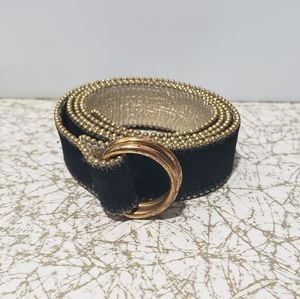 Suede Accent Beaded Belt